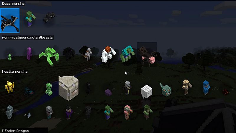 Minecraft: Моды на превращение в мобов [1.12.2] - Скриншот 2